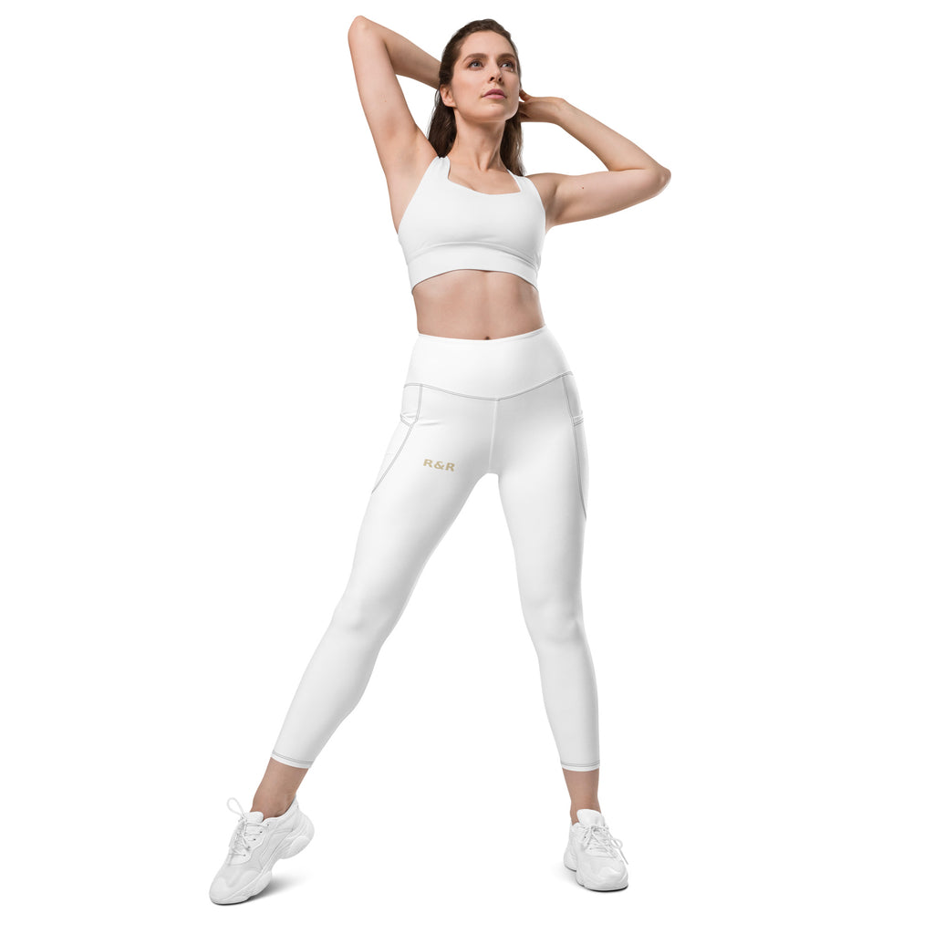 Pockets Leggings – front detail, white – rustNreps