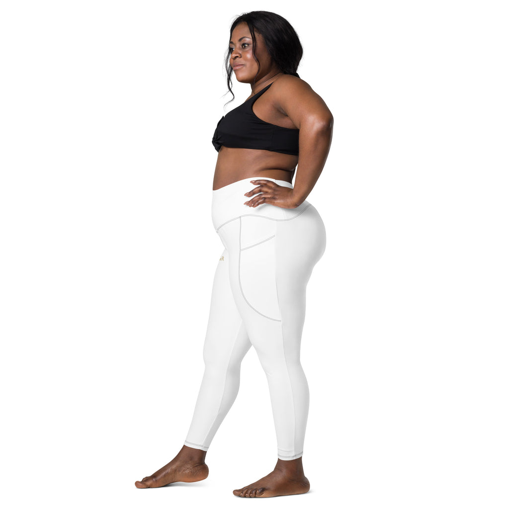 Pockets Leggings – left side view, white – rustNreps