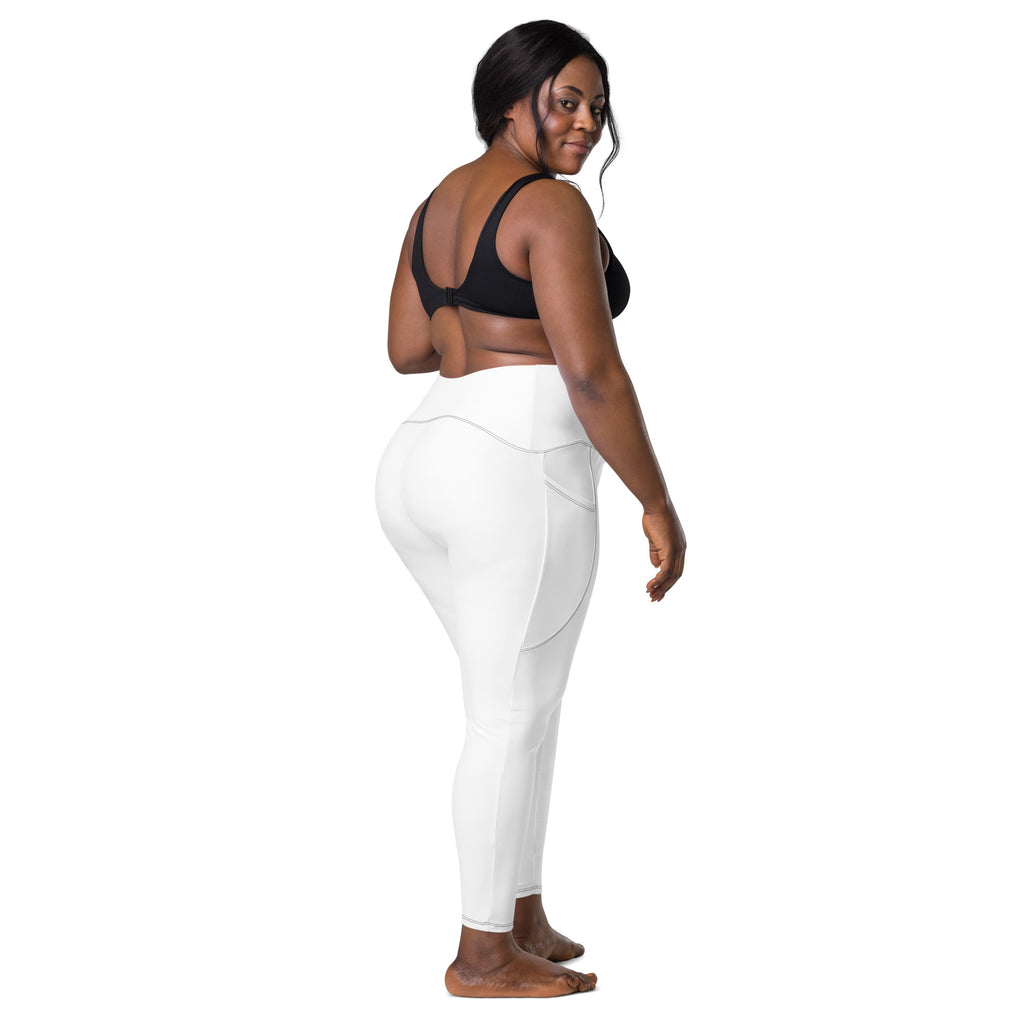 Pockets Leggings – right back view, white – rustNreps