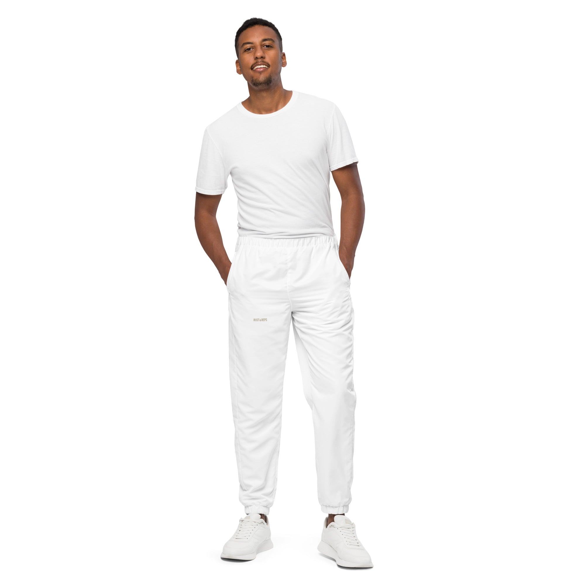 The Track Pants – front view, white – rustNreps